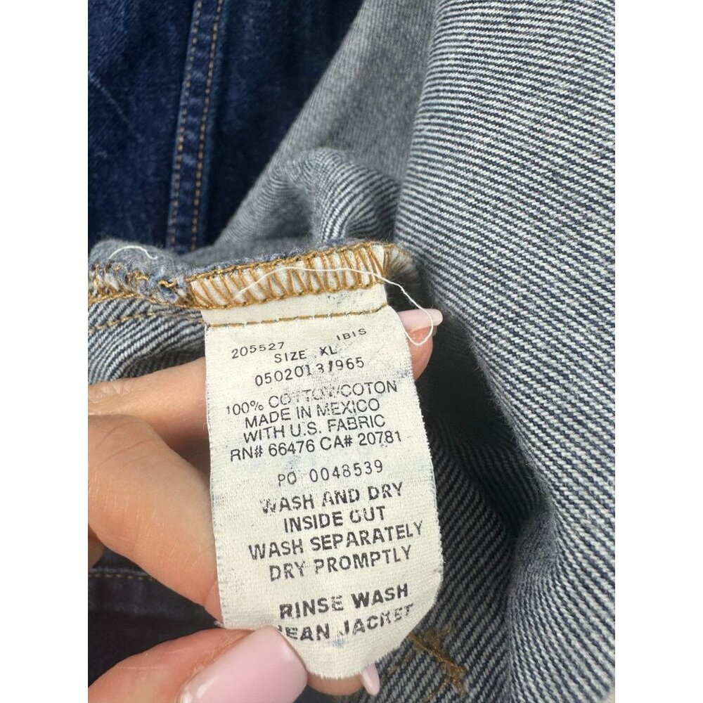 Vintage Tommy Hilfiger Y2K 1999 Denim Jean Jacket Dark Wash XL - Picture 8 of 10